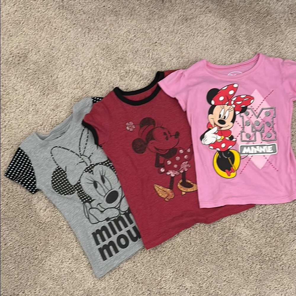 **SOLD**Minnie Mouse Kids T-Shirts - Gray, Red, Pink
